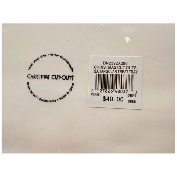 Christmas Serving Bread Tray Platter Ceramic by Christmas Cutouts ~15-7/8" long - Picture 5 of 5